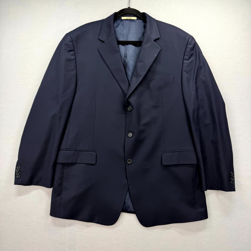 Joseph Abboud Blazer Jacket Mens 46R Navy Wool Formal Business Office Sport Coat